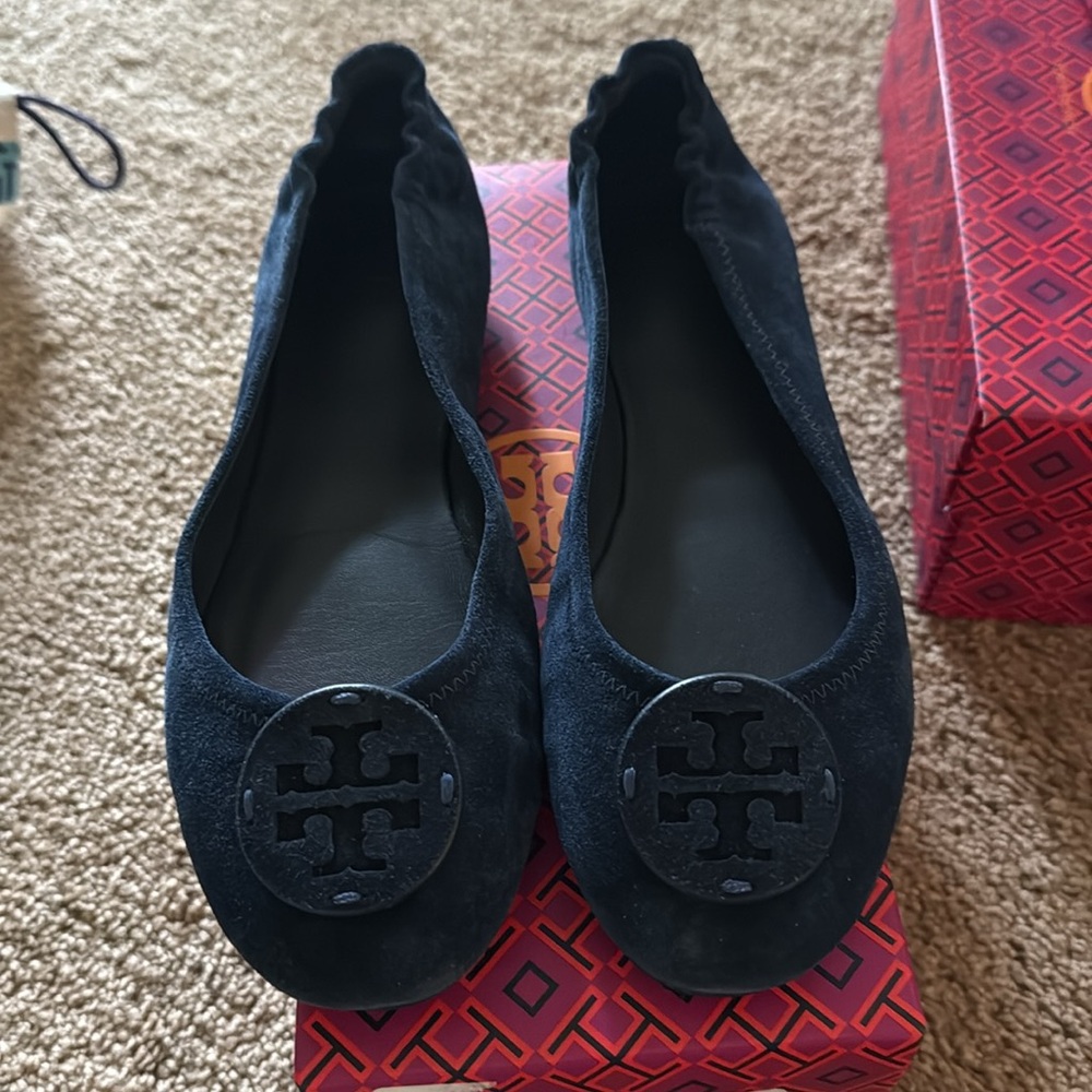 Tory Burch Minnie Travel Ballet Flats in Perfect Navy